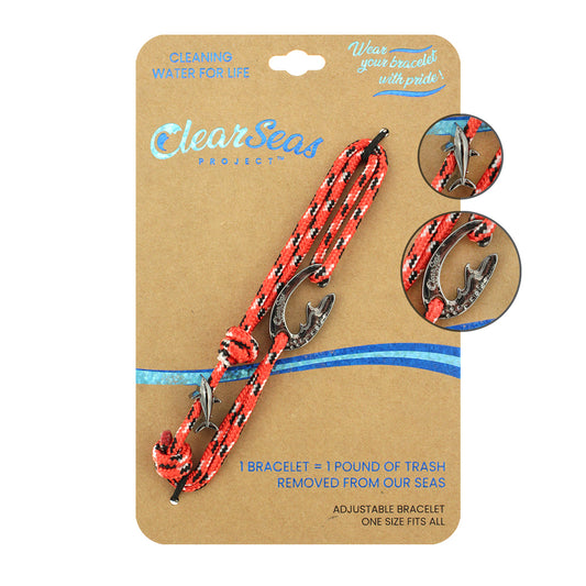 CLEAR SEAS PROJECT - PARACORD BRACELET WITH SHARK BEAD